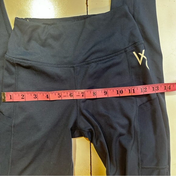 Vanquish Fitness Navy Blue Mesh Pocket Sides HiRise Activewear Leggings NWOT XS - Picture 13 of 15